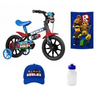 Imagem de Bicicleta Infantil Roblox Aro 12 para Menino Passeio 4 itens