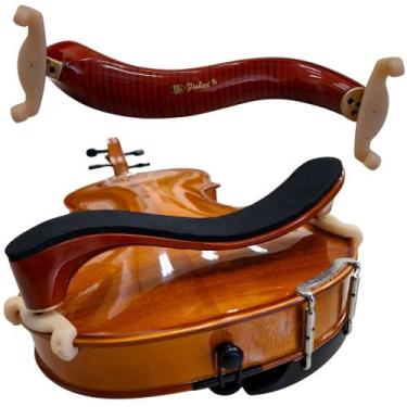 Imagem de Espaleira Marinos Madeira Rajada Para Violino 3/4 4/4 Regulável Com Fl