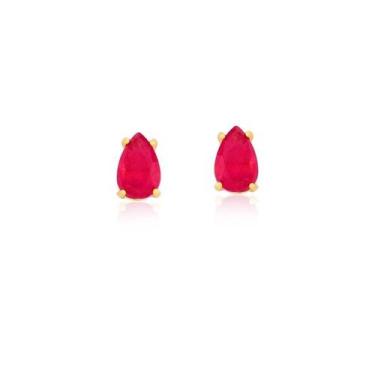 Imagem de Brinco gota cherry fusion banhado a ouro - zircônia fusion - VIDIÈ