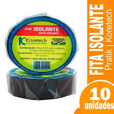Imagem de Fita Isolante Pratik 18mmX5m - Embalagem com 10 Unidades