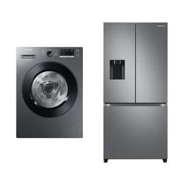 Imagem de Lava e seca Samsung WD11M 127 + Geladeira Samsung RF49 3 Portas Inox c/ 470L 127