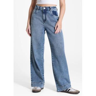 Imagem de Calça Jeans Sawary Wide Leg Petit - 283341 - Azul médio 36, Azul, 36