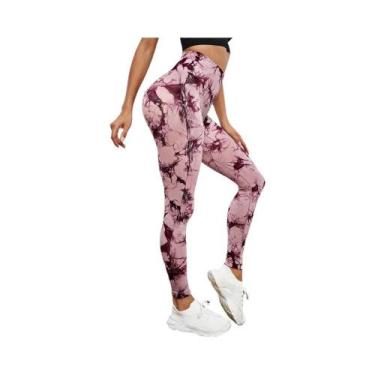 Imagem de Leggings Tie Dye De Cintura Alta Com Efeito Push up Para Mulheres, Cal