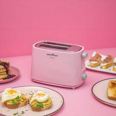Imagem de Torradeira Britânia Rosa com Níveis de Tostagem e 750W, Rosa, 220V