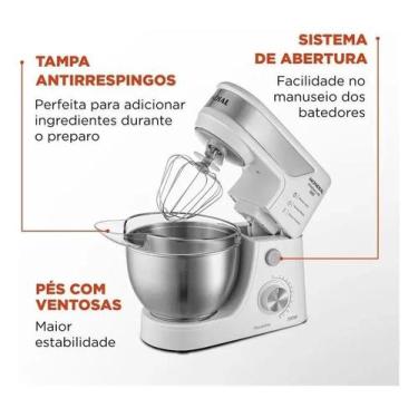 Imagem de Batedeira Planetária Premium Inox BP-02P-W-TI 700W Mondial Branco/Inox