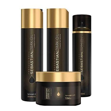 Imagem de Kit Shampoo Condicionador Máscara E Cond Á Seco Sebastian Professional Dark Oil