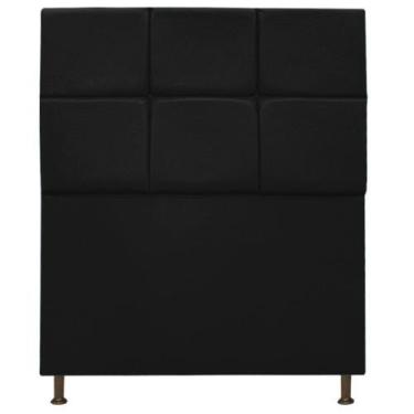 Imagem de Cabeceira Estofada Damares 100cm Solteiro Botonê Suede Preto - Damaffê