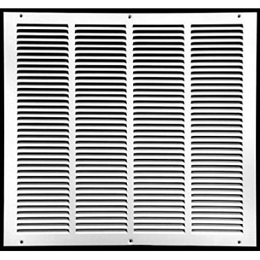 Imagem de Grelhas de ar de retorno de aço de 50,8 cm L x 45,7 cm A – parede lateral e teto – capa de duto HVAC – branca [Dimensões externas: 54,6 cm L x 49,9 cm A]