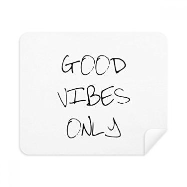 Imagem de Pano de limpeza Good Vibes Only com citação de 2 peças de tecido de camurça
