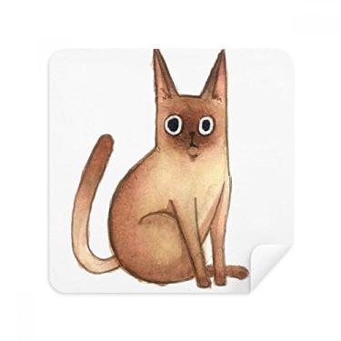 Imagem de Miaoji Pintura Aquarela Gato Siamês Óculos Pano Limpador de Tela Tecido Camurça Pacote com 2
