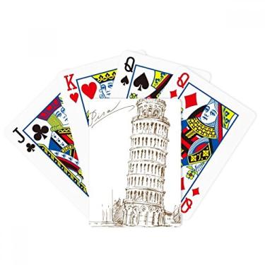Imagem de DIYthinker Baralho de pôquer inclinado Torre de Pisa Italy Pisa presente de jogo de mesa