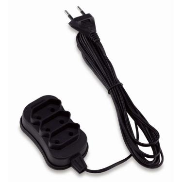 Imagem de Extensão 3 Tomadas Slim Bipolar Preto 10,0m Force Line