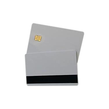 Imagem de Pacote com 10 chips em branco Smart Card Sle442 com fita magnética Hico 3 Track Inkjet PVC