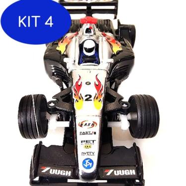 Imagem de Kit 4 Carrinho de controle remoto F1 formula 1 - Preto