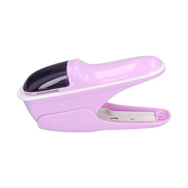 Imagem de Grampeador grampeador para mesa grampeador sem grampos seguro e ecologicamente correto máquina de grampeamento abs para documentos de escritório(Purple)