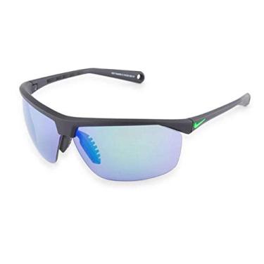 Imagem de Nike EV1128-003 Óculos de sol Tailwind 12 preto fosco/verde raiva, cor cinza com lente espelhada verde
