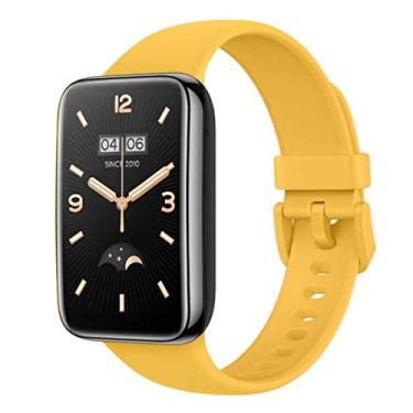 Imagem de Pulseira Extra Cores Vivas Silicone Sport Compatível com Mi Band 7 Pro (Amarelo)