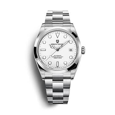 Imagem de Relógio de pulso Pagani Design masculino Automático de mergulhador Safira Vidro Aço Inoxidável 40 mm à prova d'água(Branco)