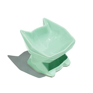 Imagem de Comedouro Elevado Alto Ergonômico para gatos GEO (Verde)