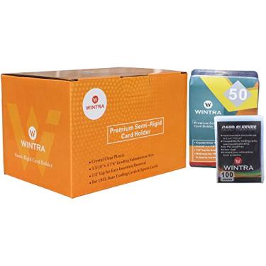 Imagem de WINTRA Porta-cartão semirrígido de 50 unidades com capas de 100 centavos, protetores de cartão de qualidade para envio de cartões