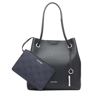 Imagem de Calvin Klein Bolsa Gabrianna Bubble Lamb North/South Key Item, Preto/Prata 1, One Size