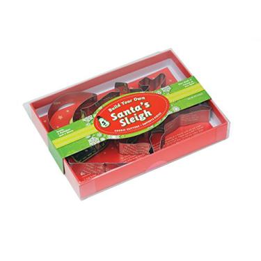 Imagem de Fox Run Cortadores de biscoito de trenó do Papai Noel, 2,5 x 18,4 x 15,2 cm, multicoloridos