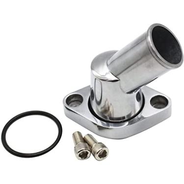 Imagem de 1 CONJUNTO SHLPDFM Aço Cromado Chevy Pescoço Água 45° Alumínio Polido Termostato Invólucro Compatível com SBC BBC CHEVY 327 350 396 454 Motores