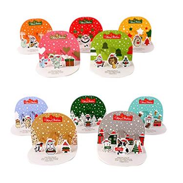 Imagem de Cartões comemorativos de Feliz Natal, design criativo de animais de desenho animado adorável / mini cartões de presente 3D - 10 cartões e envelopes, adesivos, caixa - melhores vales-presente para cria