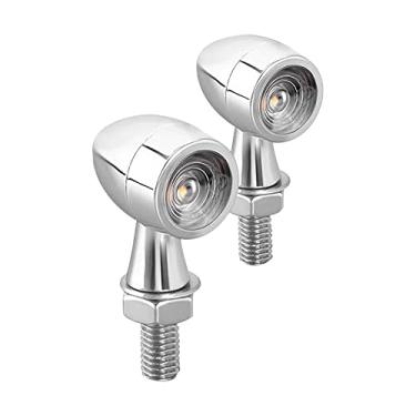 Imagem de TOTMOX 8 mm/0,3" 12V Motocicleta LED Luzes de seta Bullet Motocicleta Metal Vintage LED Pequeno Seta Rua Carro Bicicleta Mini Luzes Indicadoras de Seta