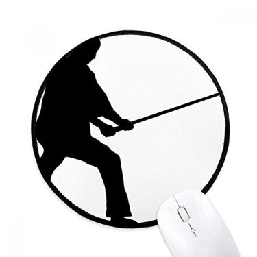 Imagem de DIYthinker Shaolin Stick Kung Fu chinês arte marcial mouse pad desktop escritório tapete redondo para computador