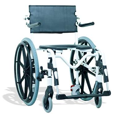 Imagem de Cadeira de Banho em Alumínio com Rodas Grandes para 120 kg modelo H1 - Ortobras