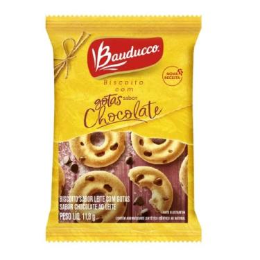 Imagem de Biscoito Leite Gotas de Chocolate Bauducco Sachê - Pacote 80 Unidades