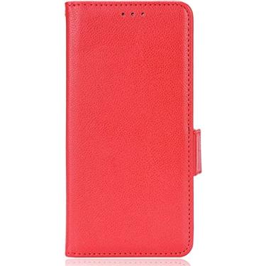Imagem de TONECY Capa carteira para iPhone 14/14 Plus/14 Pro/14 Pro Max, capa flip de couro premium com suporte de cartão e recurso de suporte capa protetora magnética para telefone (cor: vermelho, tamanho: 14)
