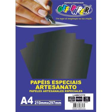 Imagem de Papel Laminado, Off Paper, Lamicote, A4, 250G, Preto