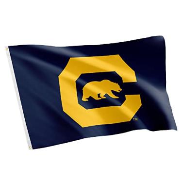 Imagem de Bandeira da Universidade da Califórnia Berkeley Golden Bears Cal UC 100% poliéster interno e externo 3 pés x 5 pés (bandeira 6)