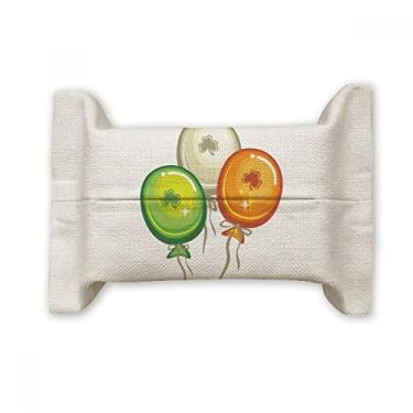 Imagem de Clover Balloon Ireland St. Patrick's Day Suporte de capa de papel de tecido de algodão e linho