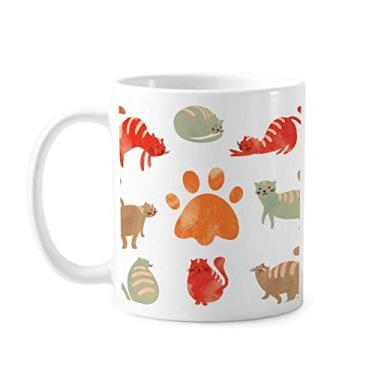 Imagem de Caneca de cerâmica de porcelana de café com pegada de gato fofo da família