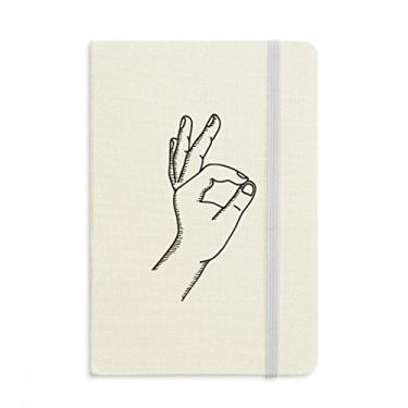 Imagem de Caderno de desenho OK com linhas de gestos, capa dura de tecido, diário clássico