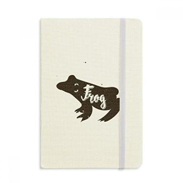 Imagem de Caderno de animal preto e branco de sapo, capa dura oficial, diário clássico