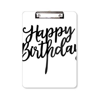 Imagem de Happy Birthday Presents Best Wishes prancheta pasta para escrever placa de apoio A4