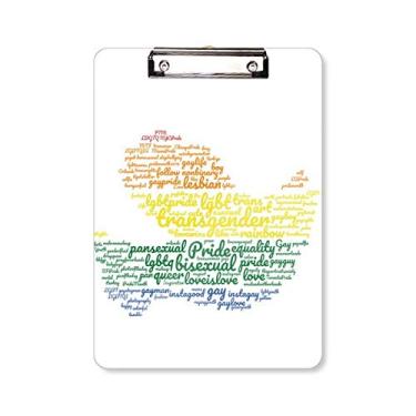 Imagem de Pássaro paz arco-íris LGBT Wordcloud prancheta pasta bloco de escrita placa de apoio A4