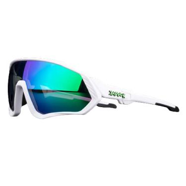 Imagem de KAPVOE Óculos de ciclismo polarizados TR90, óculos de sol esportivos leves para mulheres, homens, óculos de bicicleta, acessórios de corrida (06, 05 Lentes)