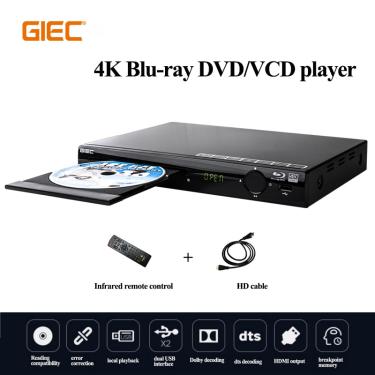 Imagem de Giec-leitor blu-ray 1080p hd  dvd player  cd  portátil  multimídia  digital  dvd  tv  suporta cd