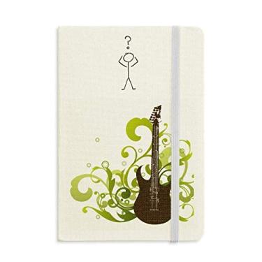 Imagem de Caderno de interrogação com estampa de música de guitarra, diário clássico A5