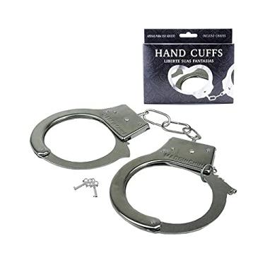 Imagem de Algema de Metal com Par de Chaves e Trava de Segurança Cromado - Youvibe REF:AL001