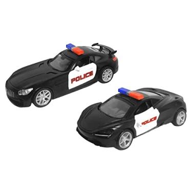 Imagem de Kit 2 Carrinhos De Polícia De Ferro Ferrari e Mercedes 1:32 Metal Premium