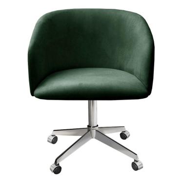 Imagem de Poltrona Atenas Cadeira Decorativa Giratória com Rodinhas Escritório Home Office