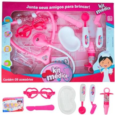 Imagem de Brinquedo Kit Médica Medica Infantil Com Acessórios Rosa Peças Ferramentas Para Crianças 3 Anos Médico Medico Doutor Doutora Menino Menina
