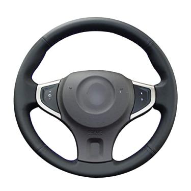 Imagem de Capa de volante de carro confortável antiderrapante costurada à mão preta, apto para Renault Koleos Renault Samsung QM5 2007 2008 2009 a 2015