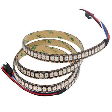 Imagem de ws2815 DC12V RGB LED Pixels Strip Light individualmente endereçável LED de sinal duplo IP30 1m 144 LEDs pixels preto PCB